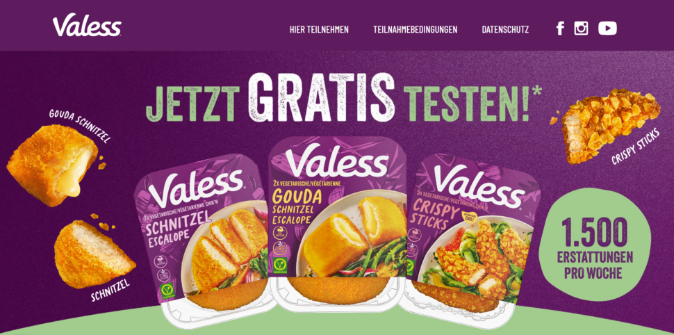 Valess Crispy Sticks, Gouda Schnitzel oder Schnitzel gratis testen