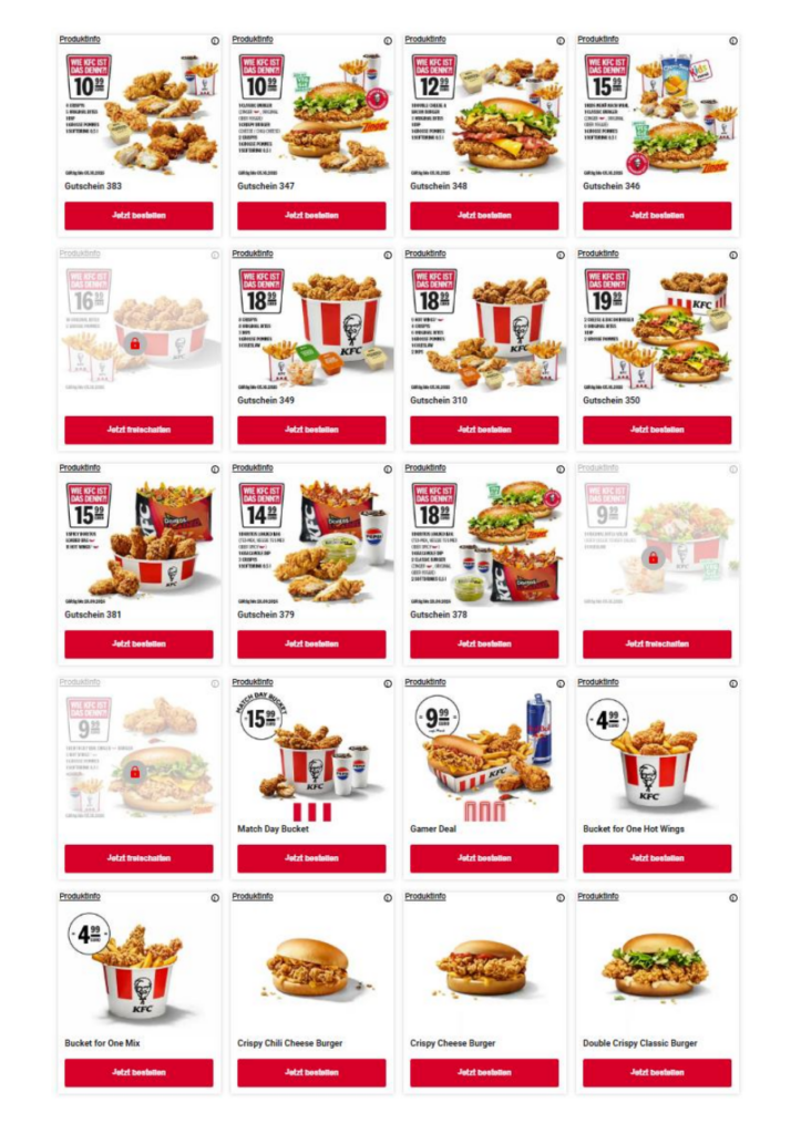 Aktuelle KFC Coupons 09/2026