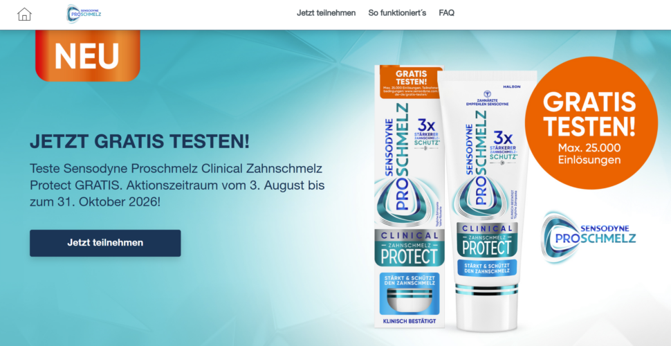 Sensodyne Proschmelz Clinical Zahnschmelz Protect gratis testen