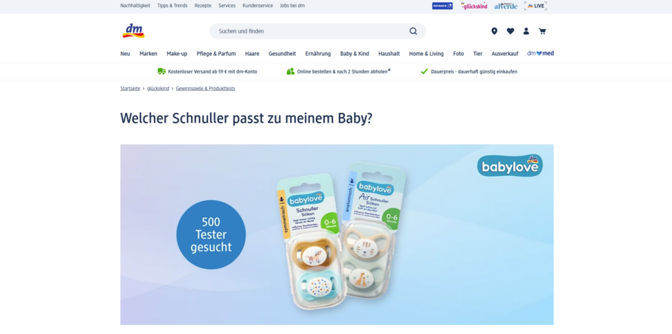 babylove Silikonschnuller gratis testen